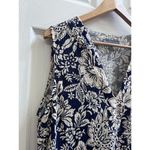 Elliot Lauren Semi Sheer Floral V Neck Gauzy Tier Pocket Dress Large Lightweight Blue Photo 3