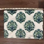 Pottery Barn  Pouch Bag‎ White Green Floral Print Photo 7
