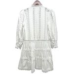 Alice + Olivia Clark Mandarin Collar Gathered Tiered Dress White Mini Size 0 Photo 6