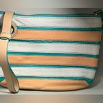 Pilcro and the Letterpress Rare  Vintage Anthropologie stripe leather wristlet Photo 1