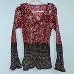 Laura Scott NWOT  Ruffle Blouse Stretchy XL Photo 1