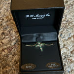 Macy's Gold Emerald Cross Necklace Photo 0