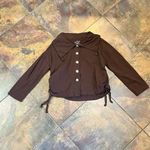 Neon Buddha Brown Jacket Cinch Waist Button Up Small Brown Photo 4