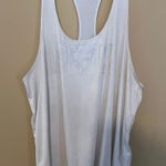 PINK Active By Victoria’s Secret White Tank Top Woman’s Large FLAWED STAINED Photo 0