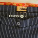 Betabrand  Black Striped Straight Leg Black Classic Dress Yoga Pants Size Medium Photo 4