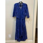 Alex Evenings  Women's Sleeveless‎ Printed Chiffon Midi Spring/Summer Size 6 Blue Photo 4