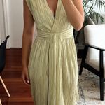 Sabina Musayev Margo Pleated V Neck Midi Dress size XS C9 Green Photo 0