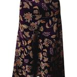 Worthington Plum Paisley Chiffon Bias Cut Midi Skirt Size 12 Photo 0