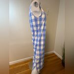 LL Bean Women's Daybreak Nightgown XS Blue White Plaid Pockets Cotton Spandex ￼ Photo 9