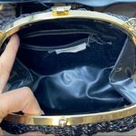 Vintage Geni made in Hong Kong black basket weave bag summer winter formal Photo 9