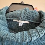 Seven7 Teal Cable Knit Cowl Neck Sweater Women’s L Fisherman Casual Soft Photo 3