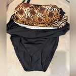 Rose Marie Reid Bathing Suit Swimwear‎ Green Black Animal Print Size M Brown Size M Photo 4