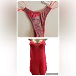 Zuliana Size S/M Bright Coral Mesh Sheer Cover Up Dress With Metallic Thong. New Photo 1