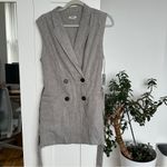 Jason Wu - Linen Sleeveless Blazer Wrap Dress Button Front, NWT Size M Photo 2