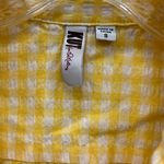 Kut From The Kloth  yellow and white gingham long sleeve roll tab top small #745 Photo 1