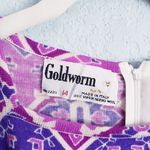 Vintage Goldworm Purple And White Geometric Longsleeve Merino Wool Dress Size 14 Photo 5