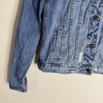 Abercrombie & Fitch Jacket Womens Small Blue Denim Distressed Jean Trucker Coat Photo 3