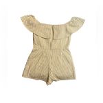 Sugar Lips  tan and cream striped off shoulder romper Photo 4
