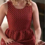 Anthropologie Lili Wang S4 Glee Quinn Fabray dress Size 6 Jacquard Red Orange Photo 0