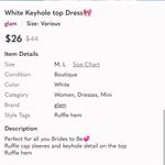Glam  Keyhole white dress 💓🤍 NWT size medium  Photo 4