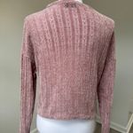 Hollister Pink Chenille Sweater Small Polyester Knit Long Sleeve Lightweight Photo 1