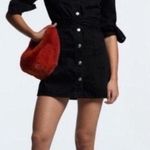 ZARA  The Zoe Denim Dress Washed Black NWT Size Small Mini Shirtdres Long Sleeve Photo 0