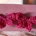 Handmade Pink Crochet bow Earrings – Lightweight & Boho Chic Photo 0