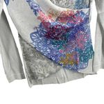 Desigual  Sweater XS Sheer Wrap Sequin Floral New Photo 3