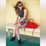 Tabitha from Anthropologie Meadow Floral and Striped Lined Pencil Skirt Size 16 Blue Photo 7