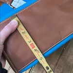 Ralph Lauren  turquoise Blue Canvas tote Bag with Brown Leather Trim new NWT Photo 9