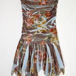 Soprano vintage Y2K  shark bite hem strapless ruched tube top flowy fairy dress Photo 5