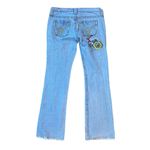 Vintage Y2K Bebe Distressed Patchwork Embroidered Jeans Blue Size 29 Photo 2