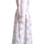 Vintage 80s Pinehurst Victorian Style Floral Cotton lingerie Robe Size S Pink Photo 5