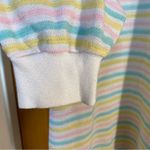 Vintage Pastel Striped Knit Mock Neck Pullover Size XL White Photo 4
