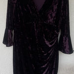 Ralph Lauren Lauren Velvet Crushed Dress Bell Sleeves Stretch Whimisgoth Witch Photo 0