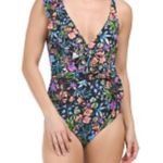 Gottex Women's Flora V- Neck Surplice Ruffle One Piece Photo 3