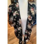 TRY THIS COVER UP BLACK SHEER FLORAL FLOWY WOMENS SIZE SMALL Photo 3