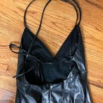ZARA Black Faux Leather Slip Dress Photo 6