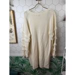 One A Cream Knit Sweater with Fringe Detail Photo 1