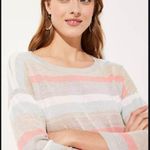 Loft NEW SHIMMER STRIPED 3/4 SLEEVE SWEATE, XS Photo 1