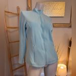 L.L.Bean Fleece Jacket Women M Turquoise Blue Full Zip Outdoors Y2K Preppy Warm Size M Photo 2