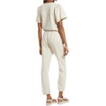 Rebecca Minkoff Mila Zip Front Short Sleeve Cream Cotton Jumpsuit Size Medium Photo 8