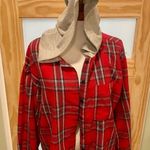 Flannel Jacket With Hood Size XL Red Photo 0