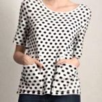 Anthropologie Moth Jacquard Dottie Black/White Polka dot Sweater Size S Photo 0