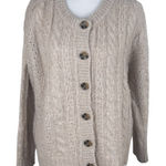 Madewell  Oversized Relaxed Fit Chunky Oatmeal Grandpa Cardigan Sweater Small Photo 0