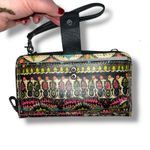 Sakroots  Womens Wallet Clutch Purse Crossbody Black Neon Pineapple Peace Sign Photo 1