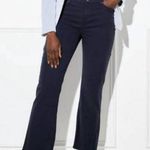 Ecru  blue denim cropped flare raw hem jeans size small Photo 0