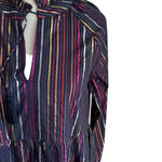 Roller Rabbit  Janni Rainbow Lurex Stripe Tiered Dress Dark Navy Size XS NWT Photo 6