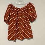 Anthropologie Elodie off the shoulder striped top burnt orange white medium Photo 2