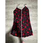 Vintage Intimate Style Slip Dress Hearts Print Lingerie Mini Dress Black Medium Photo 2
